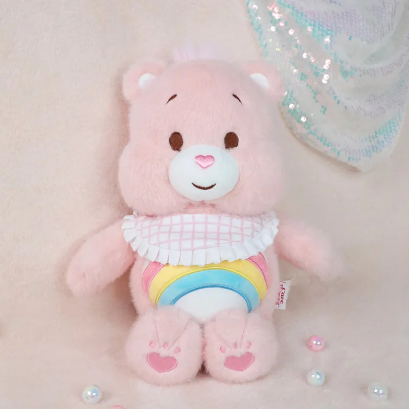 Genuine Carebears New Bib Bear Baby Plush Toy Rainbow Bear Doll Doll Companion Gift
