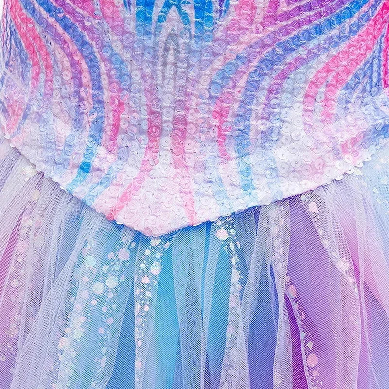 Girls Party Dresses Princess Perform Clothes With Accessory New Movie Witch Glinda Cosplay Costumes Children Carnival Outfits