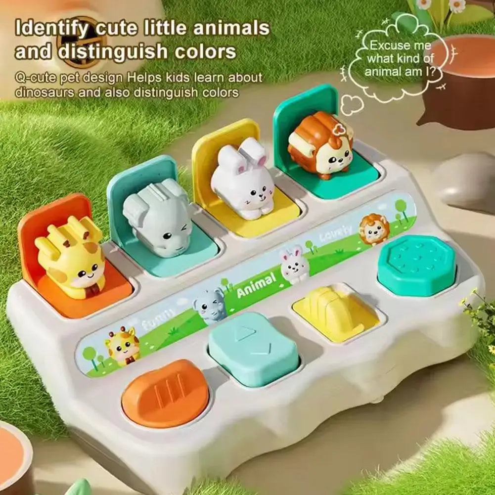 Montessori Pop up Animal Toys and Learning Boxes Kids Early Education Puzzle Toy Cognitive Exercise Finger Flexibility Mechanism