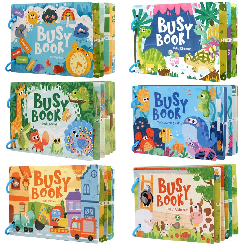 Montessori Baby Busy book Quiet Book Toys for Children Paste Early Learning Education Toy Children Montessori Toy Matching Game