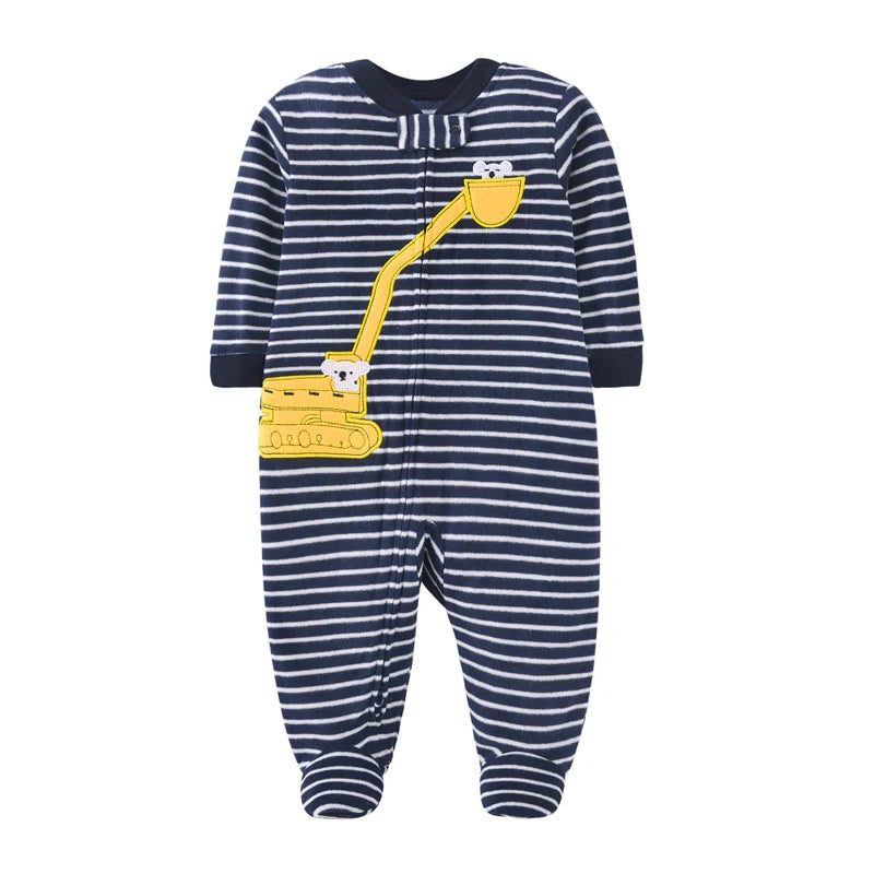 Newborn Baby Boy Girl Rompers Clothes Winter Pajamas Zipper Fleece Fall Infants Outfit Animal Jumpsuit Clothing 0 -12 Months New