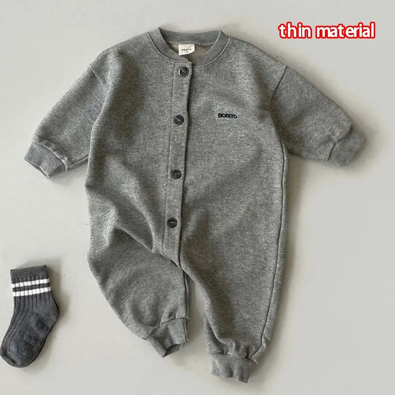 Autumn Winter Newborn Baby Clothes Letter Print Boy Romper Warm Infant Girl Soft Fleece Jumpsuit Pajamas 2026 Bodysuit for 0-24M