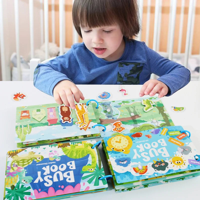 Montessori Baby Busy book Quiet Book Toys for Children Paste Early Learning Education Toy Children Montessori Toy Matching Game