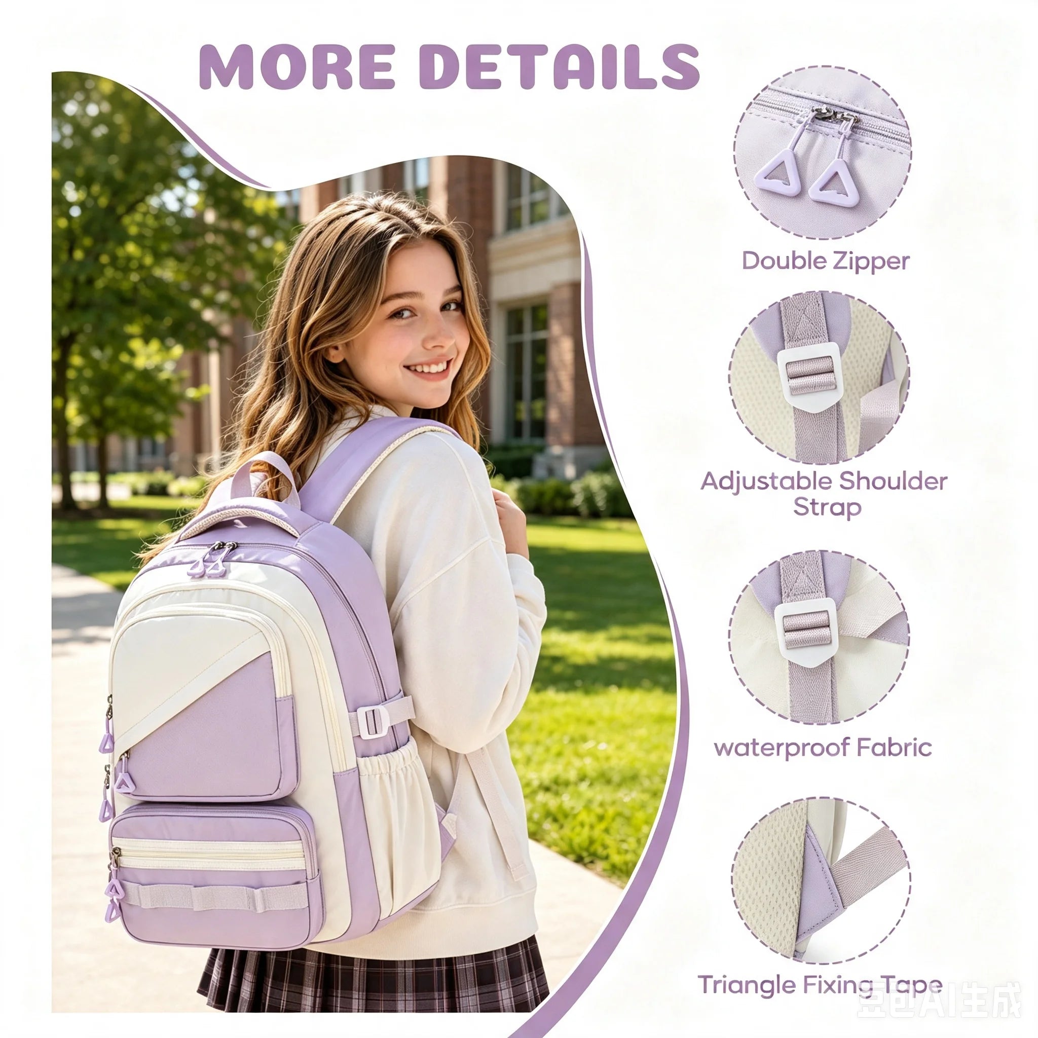 School Bag for Girls, School Backpack Teen Cute Travel Backpacks for Girls, School Girls 5th Grade Elementary School Bookbag