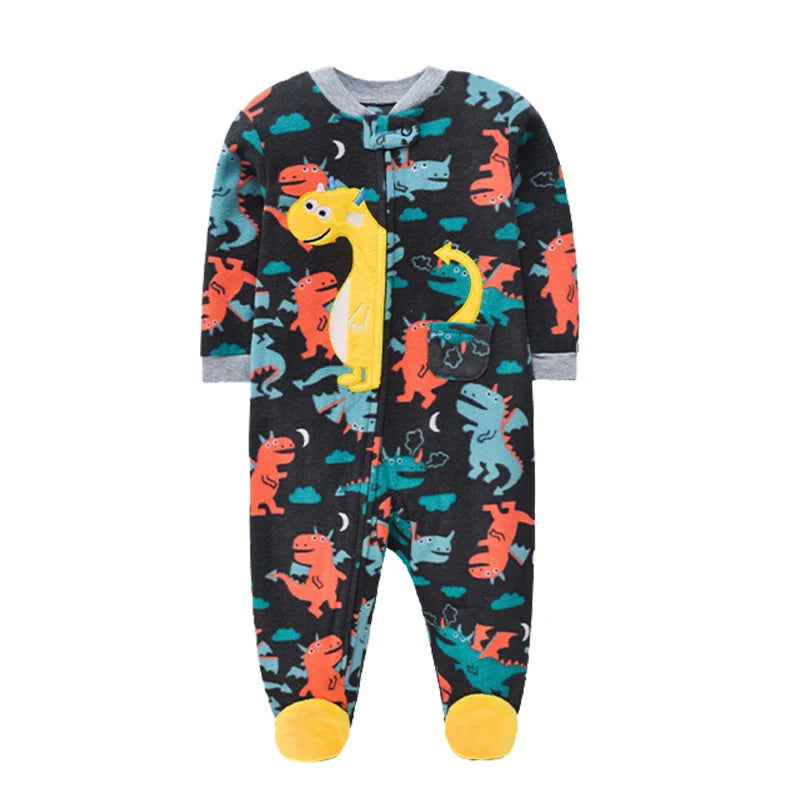 Newborn Baby Boy Girl Rompers Clothes Winter Pajamas Zipper Fleece Fall Infants Outfit Animal Jumpsuit Clothing 0 -12 Months New
