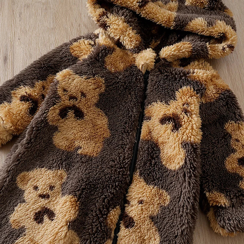 Autumn and Winter 0-18 Months Newborn Knitted Romper Baby Boy Girl Clothes bear Warmth Onesie Lovely Comfortable Hats Hipster