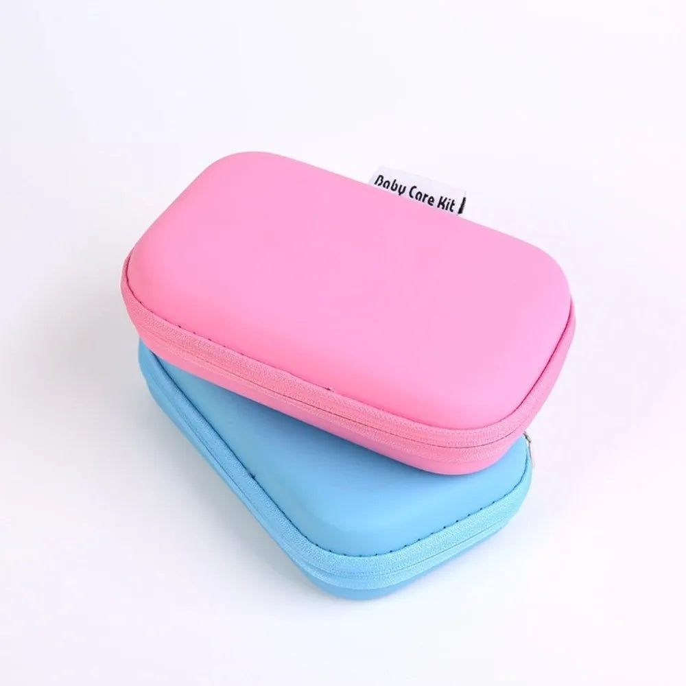 8pcs EVA Bag Baby Health Care Kit Soft Bristle Brush Material Safety Child Care Cleaning Set Nail Clippers Comb Thermometer