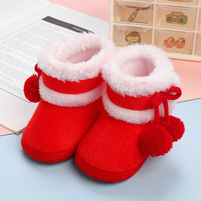 Newborn Winter Warm Toddler Boots Baby Shoes Boys Girls Toddler Sneakers Soft Bottom Infant Flats Warm Snow Boots  0-18M