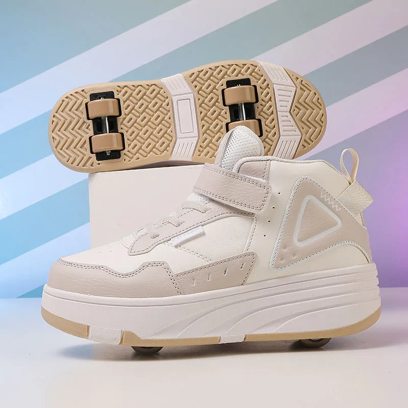 Boys and Girls Roller Skate Shoes Fashion Casual Sports Children 4-Wheels Sneakers for Kids  Gift Nice Footwear