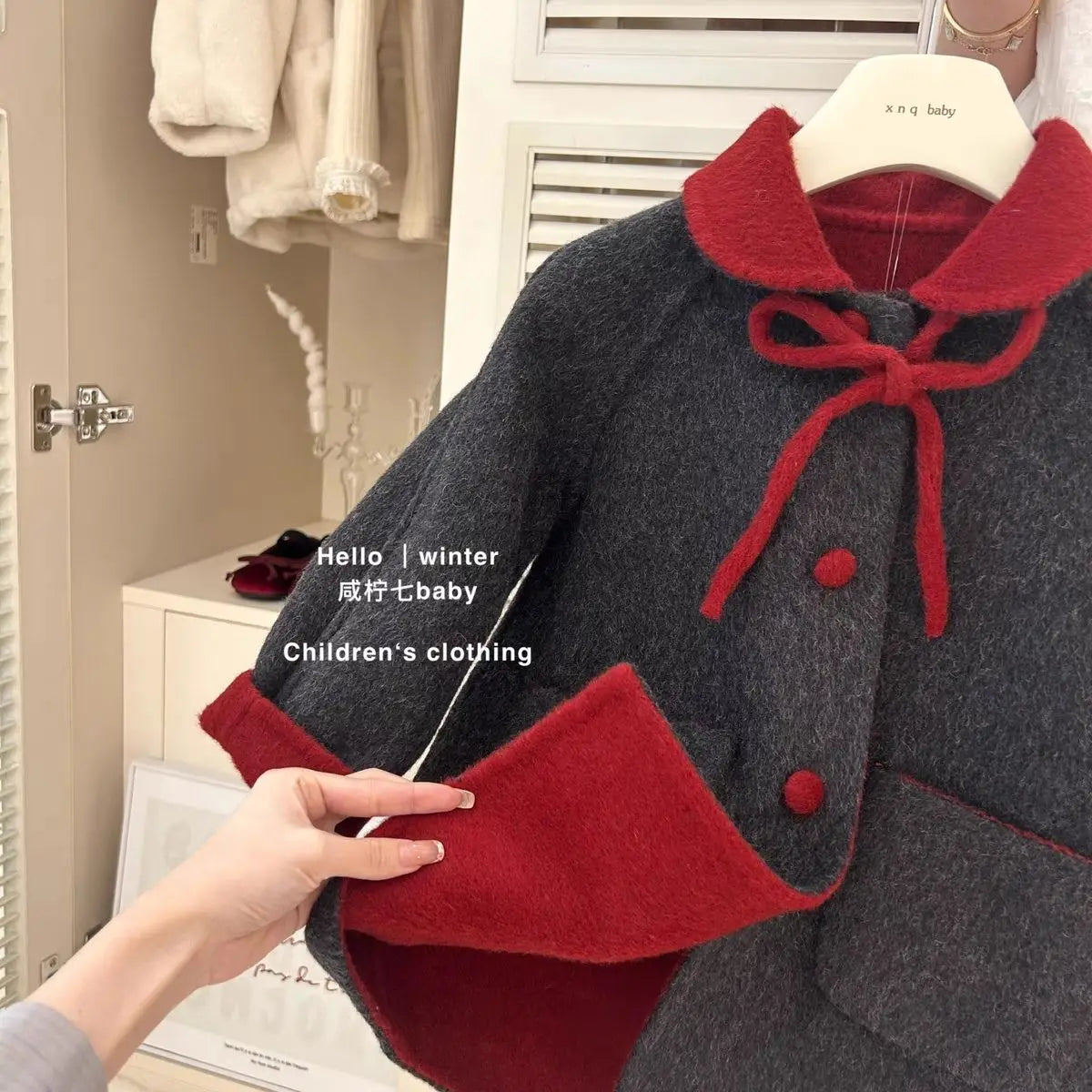 Autumn and Winter Baby Girls' Woolen Coat 2025 New Style Children's Two sided Woolen Coat Medium length Clothes