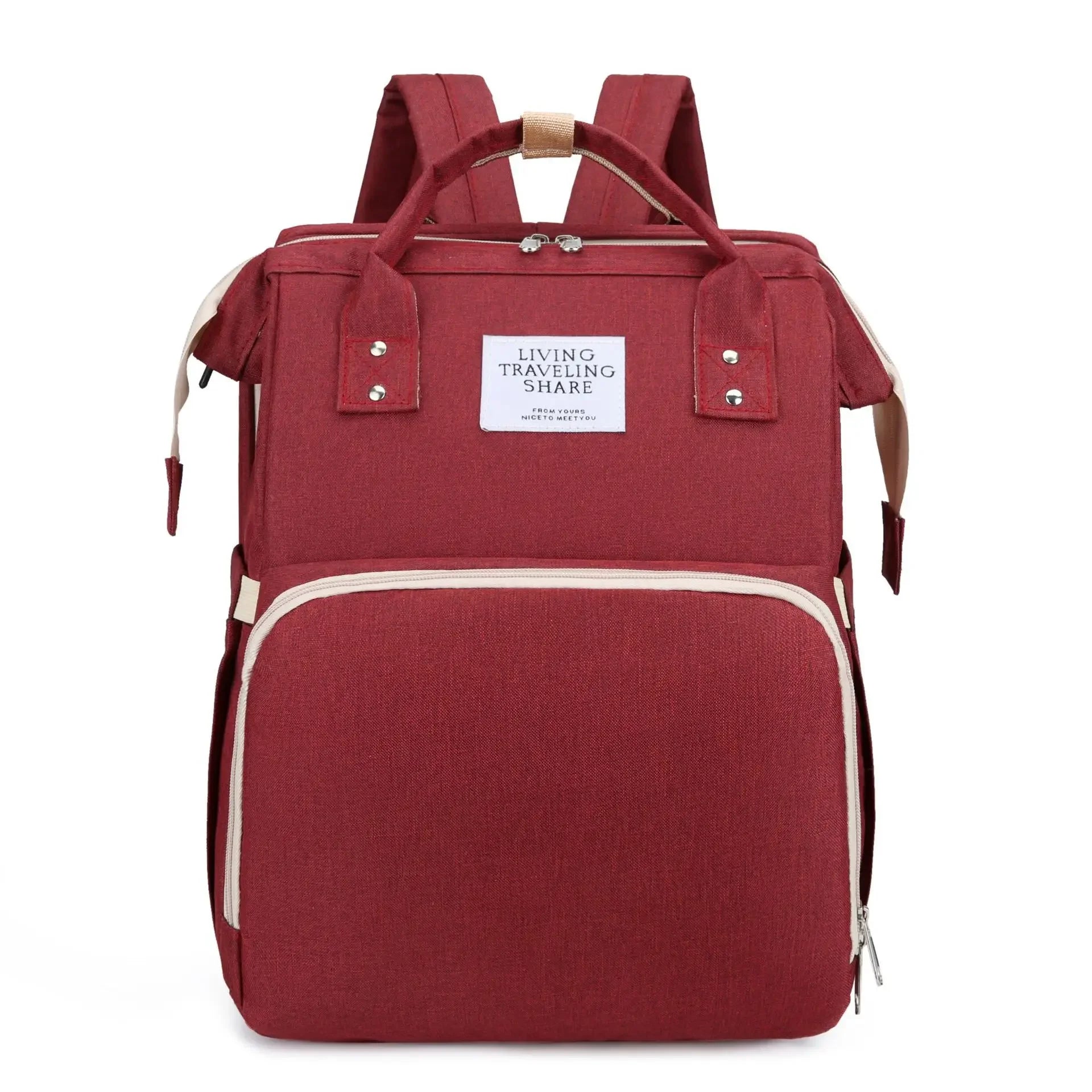 Baby Bed Mother Large Capacity Nappy Milk Bottle Backpacks with Changing Mat Convenient Baby Nursing Bags Gift Mommy Diaper Bags