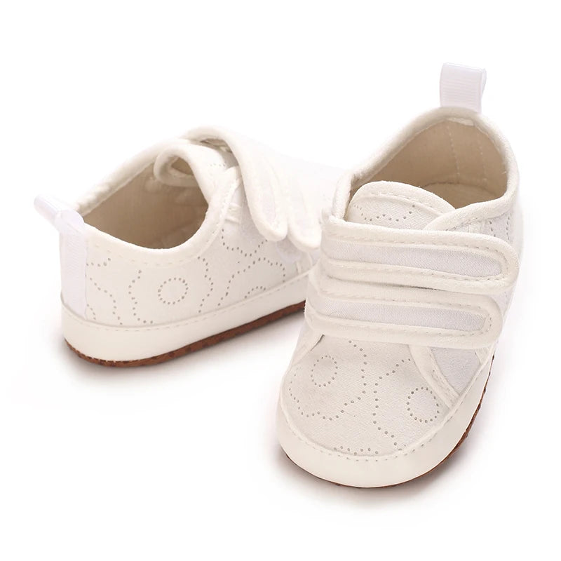 NEW Fashion Infant Spring Shoe Newborn Infant Girl Recreational Baptism Non-Slip Walking Shoe White Soft-soled Sneaker Prewalker