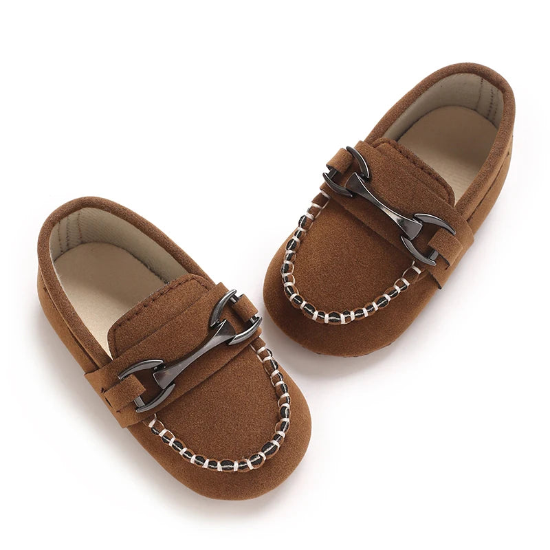 New Brown Boys Formal Shoes First Walkers Soft Cloth Sole Casual Shoes for Infants 0-18 Months