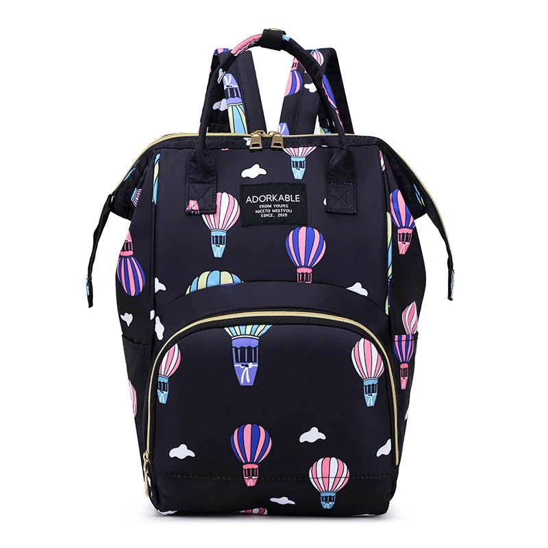 Cartoon Print Mommy Backpack Large Capacity Baby Bottle Storage Bags Baby Diaper Bag Fashion Women's Backpack Maternity Bag New