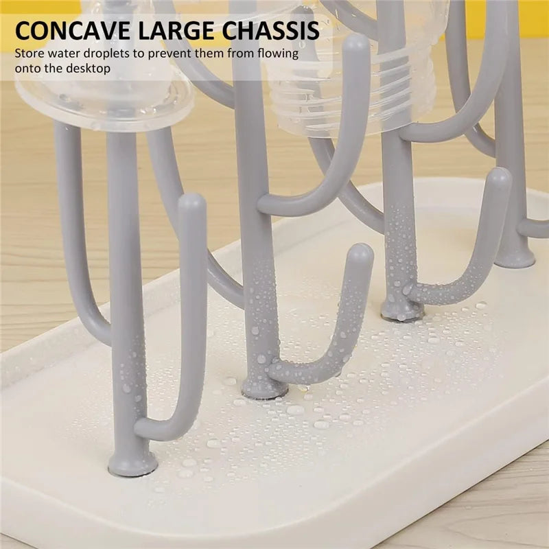 Baby Essentials Bottle Drying Rack for Kitchen Counter,Detachable Bottle Dryer Holder with Base.for Nipples,Cups,Pump Parts