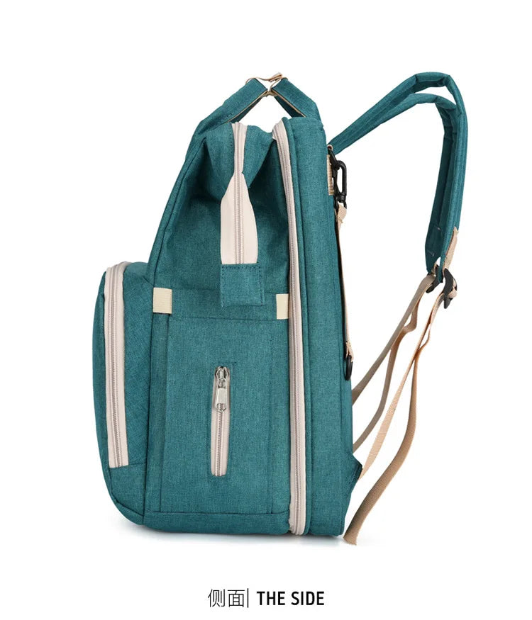 Baby Bed Mother Large Capacity Nappy Milk Bottle Backpacks with Changing Mat Convenient Baby Nursing Bags Gift Mommy Diaper Bags