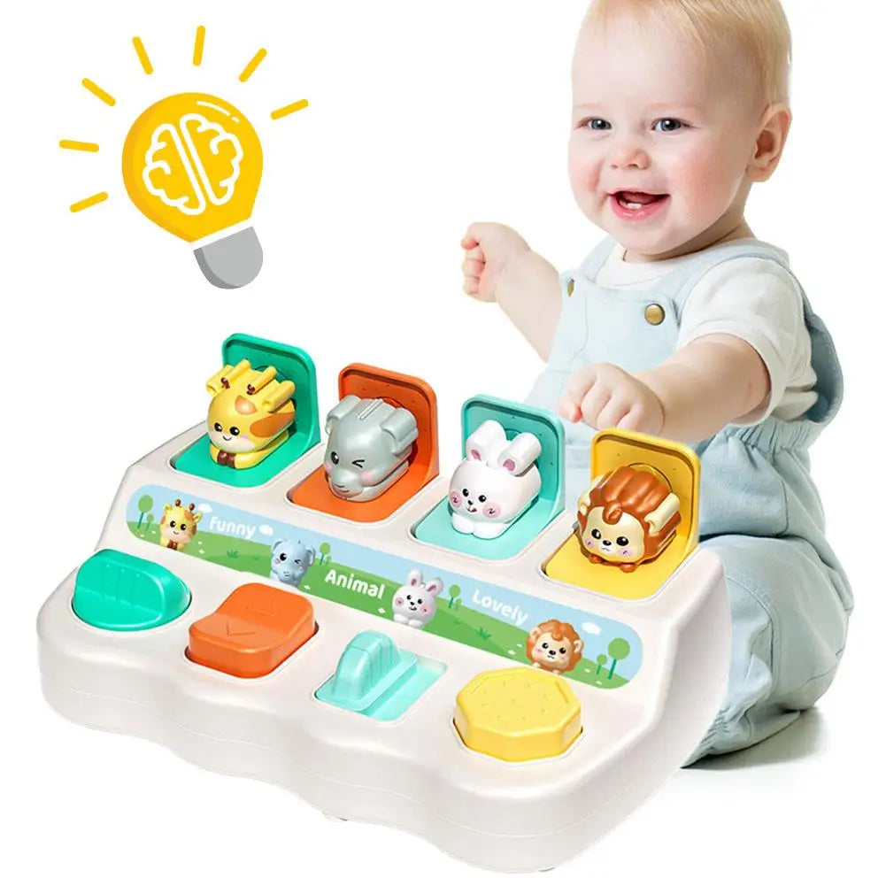 Montessori Pop up Animal Toys and Learning Boxes Kids Early Education Puzzle Toy Cognitive Exercise Finger Flexibility Mechanism