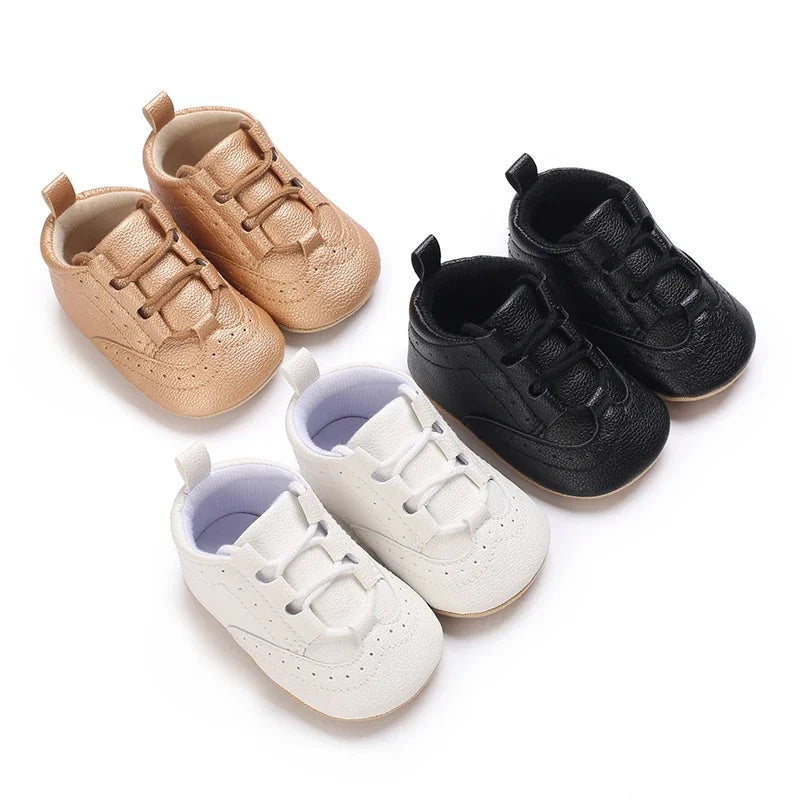 Newborn Baby Boys' Shoes Moccasin Fashion Casual Sports Shoes White Baptist Soft Sole Anti Slip First Step