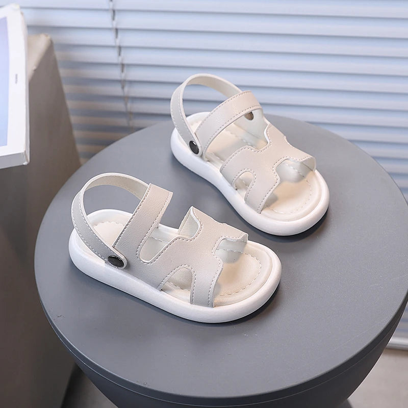 Girls' Sandals 2025 Summer New Open Toe Outdoors Breathable Kid's Beach Shoes Casual Soft Sole Non-slip Children's Shoes 21-30