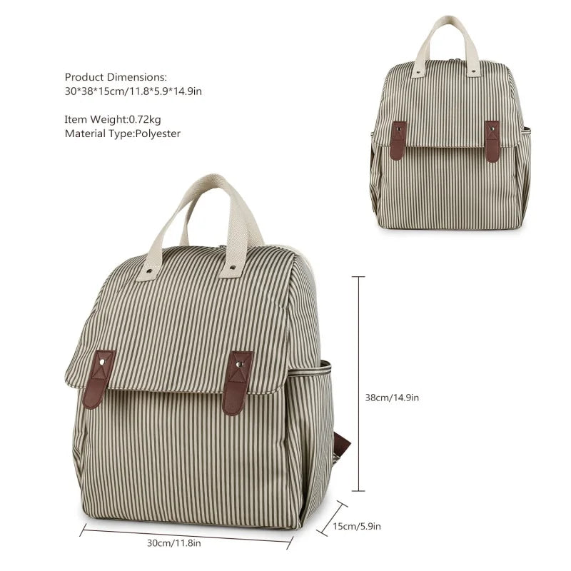 Double/Single Shoulder Mommy Bag with Urinal Pad, Independent Bottle Holder, Multi-functional Maternity Travel Trolley Bag