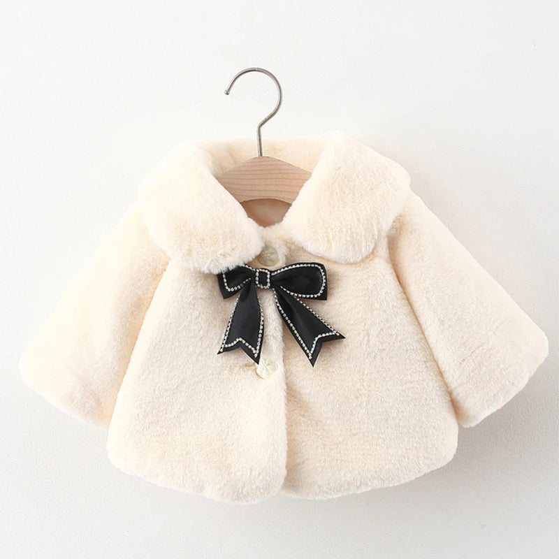 2026 New Winter Jacket For Baby Girl Clothes Fashion Christmas Princess Cloak Autumn Warm Faux Fur Girls Coat Plush Baby Outwear