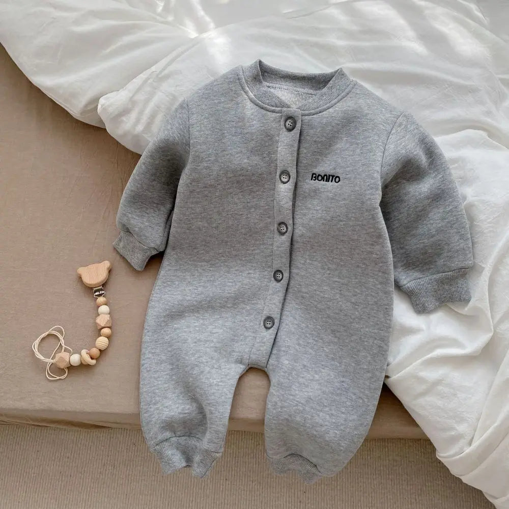 Autumn Winter Newborn Baby Clothes Letter Print Boy Romper Warm Infant Girl Soft Fleece Jumpsuit Pajamas 2026 Bodysuit for 0-24M