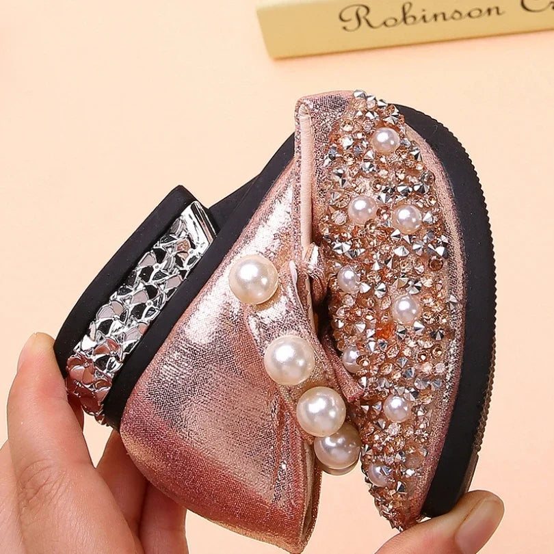 Girls Shoe Kids Shoes Princess Shoes Girl 2026 Summer Temperament Soft Sole Anti Slip Crystal Leather Shoe Infant Girl‘s Sandal