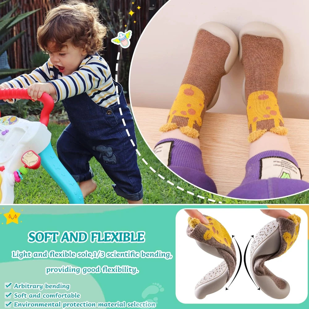 Baby Shoes,Toddler Boys Girls First Walking Socks Shoes,Non-Skid Slipper Indoor Floor Sneakers for Unisex Newborn Infants