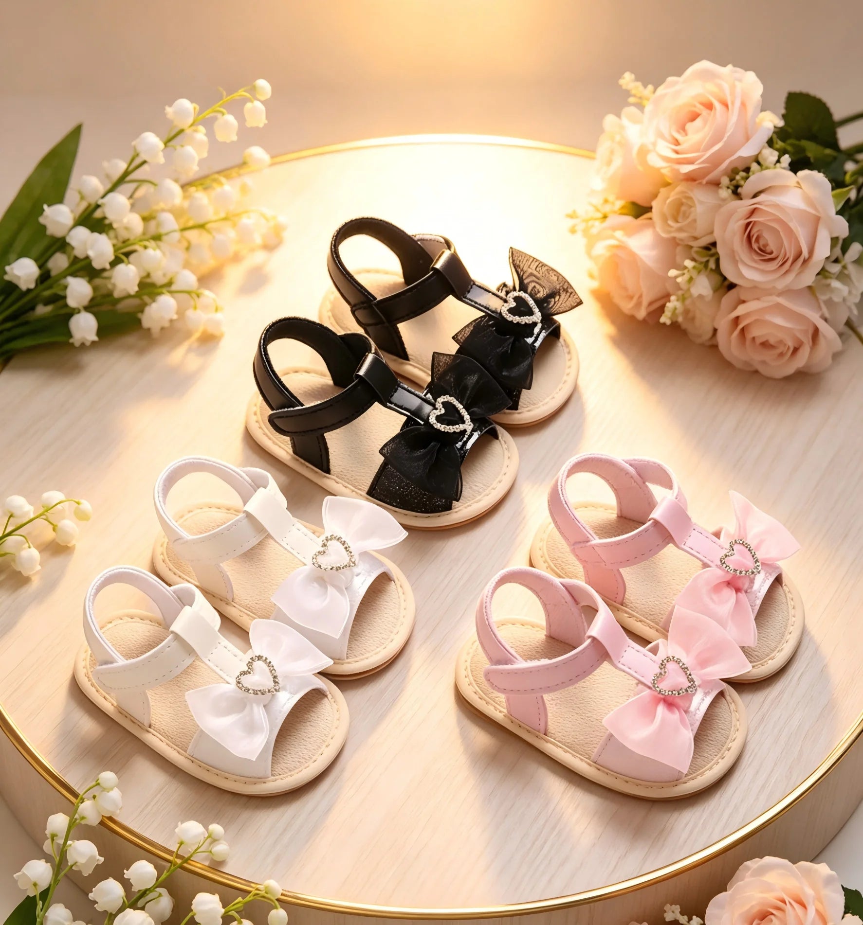 Baby Girl's Shoes Bow Princess Korean Version Sandals 2026 New Summer Style Baby Soft Sole Walking Sandals Design Versatile