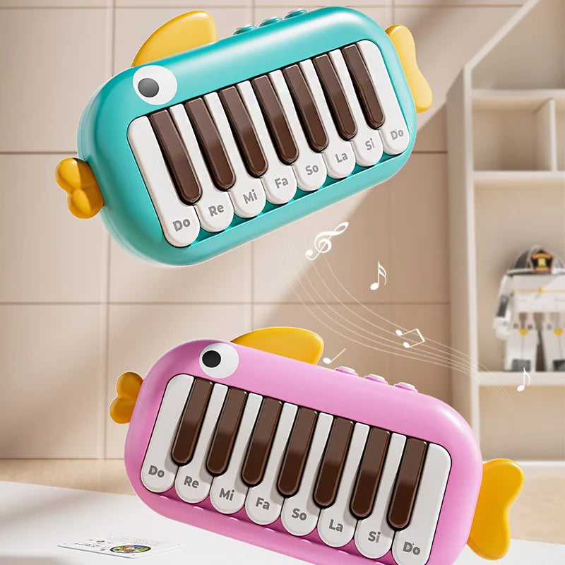 Montessori Baby Electronic Piano Toy, Multifunctional Pocket Music Keyboard, Early Learning Educational Musical Instrument Game