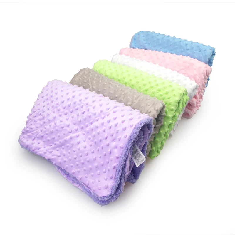 Winter Solid Baby Blanket & Swaddling Newborn Thermal Soft Fleece Blanket Toddler Bedding Warm Quilt Infant Bedding Swaddle Wrap