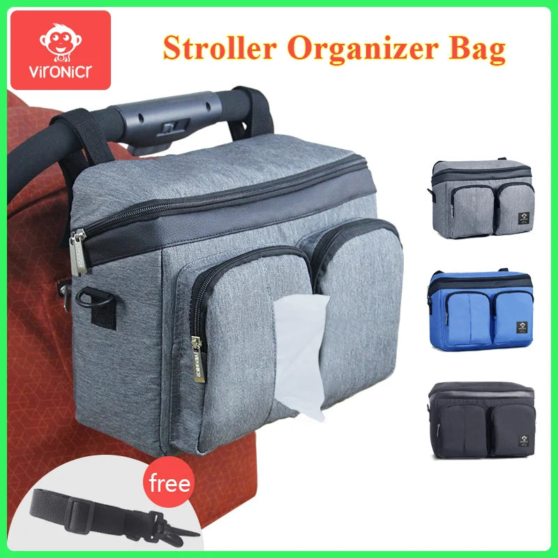 Stroller Organizer Bags Mummy Large Capacity Travel Hanging Bag Bottle Holder Pram Diaper Bags Baby Stroller Accessories