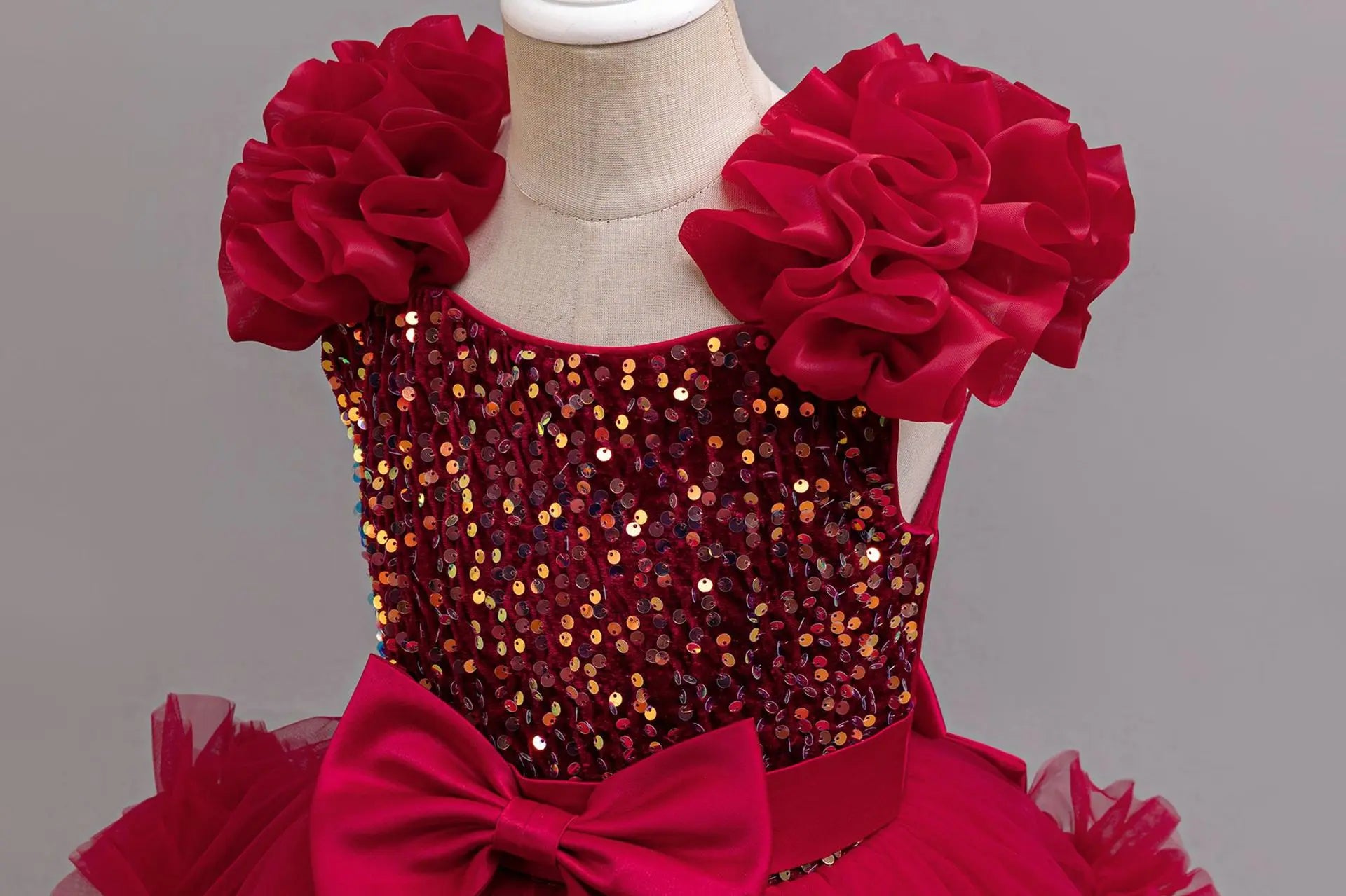 Girls Christmas Party Dress Girl Long Dresses Gown Tutu Teenage Girl Clothes Sequins 5-12Y