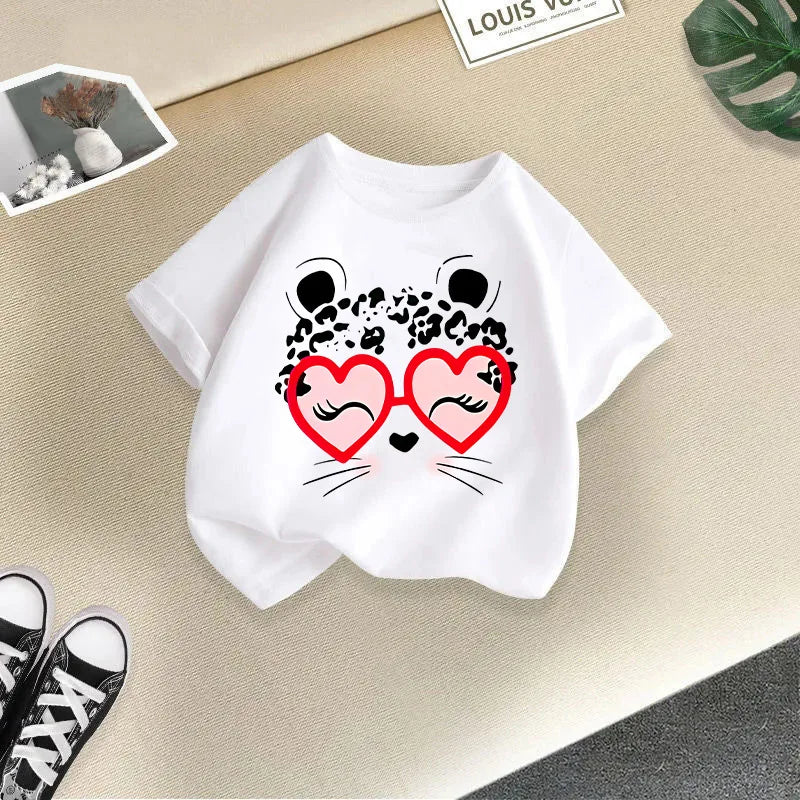 Summer's New Stylish and Fashionable Short-sleeved T-shirts for Boys and Girls, Round-neck Short-sleeved Children's Clothing