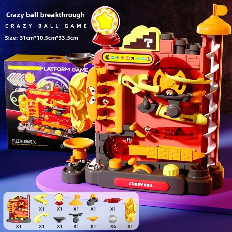Educational Montessori Toys Multilayer Track Adventure Game Rail Rolling Ball Model Interactive Brain Kids Christmas Gift