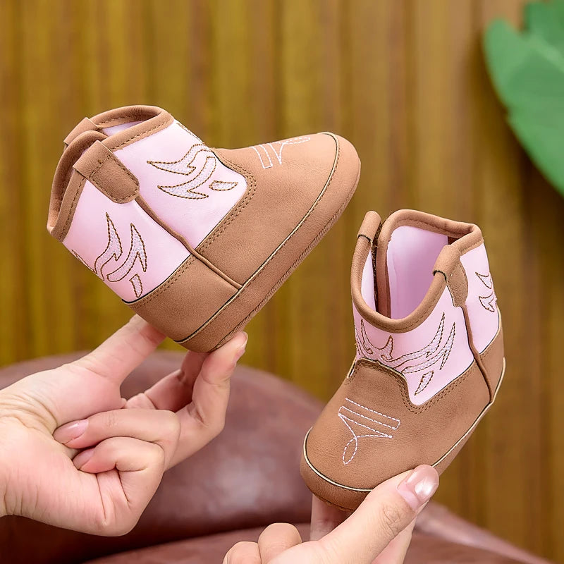 Spring, Autumn, and Winter Boots for 0-1 Year Old Boys and Girls, Casual and Fashionable Soft-Soled High-Top Baby Shoes with Side Velcro, Suitable for Daily Indoor and Outdoor Activities, Toddler Shoes