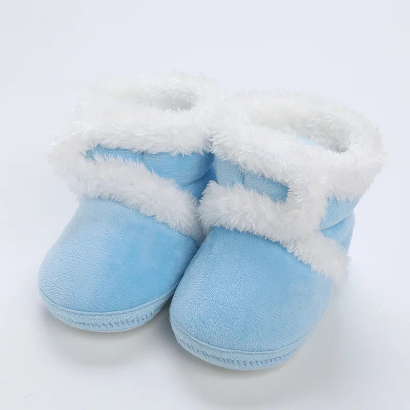 Newborn Winter Warm Toddler Boots Baby Shoes Boys Girls Toddler Sneakers Soft Bottom Infant Flats Warm Snow Boots  0-18M