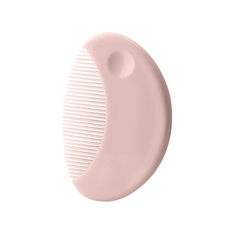 Cute 2 in 1 Eco-friendly Infant Care Baby Comb Brush Set Soft Bristles Hair Brush Round Shape