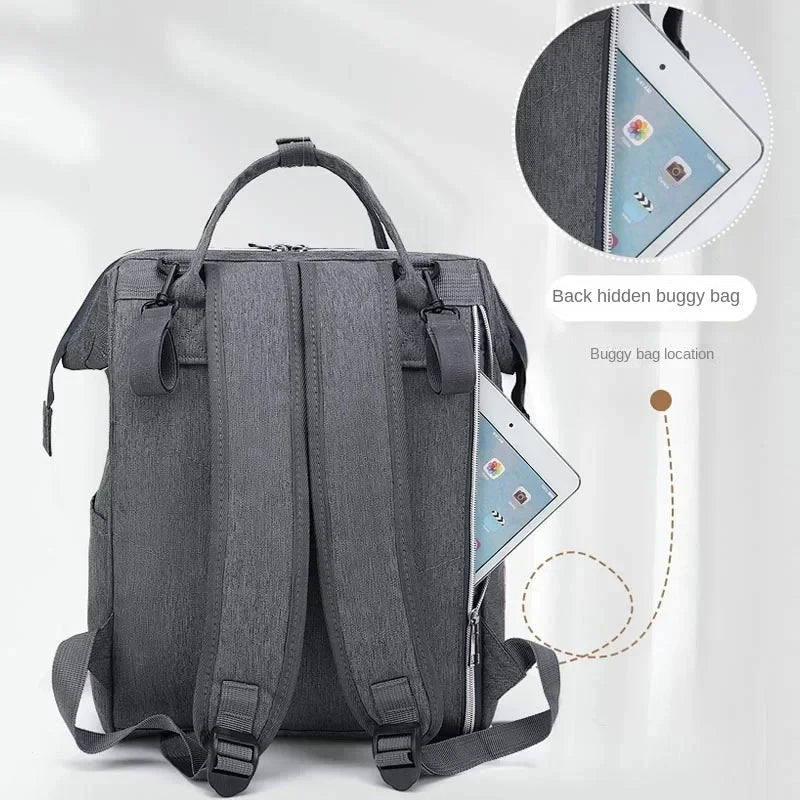 Large Capacity Mommy Diaper Bag Baby Stroller Hanging Backpack with Changing Mat Multifunctional Baby Nursing Bag