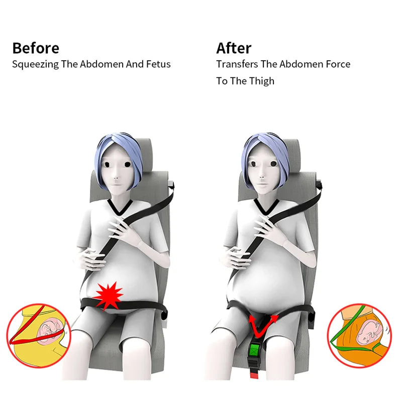 Pregnant Woman Car Seat Safety Belt Adjuster Unborn Baby Moms Belly Driving Protector Car Seat Belt Extender For Maternity