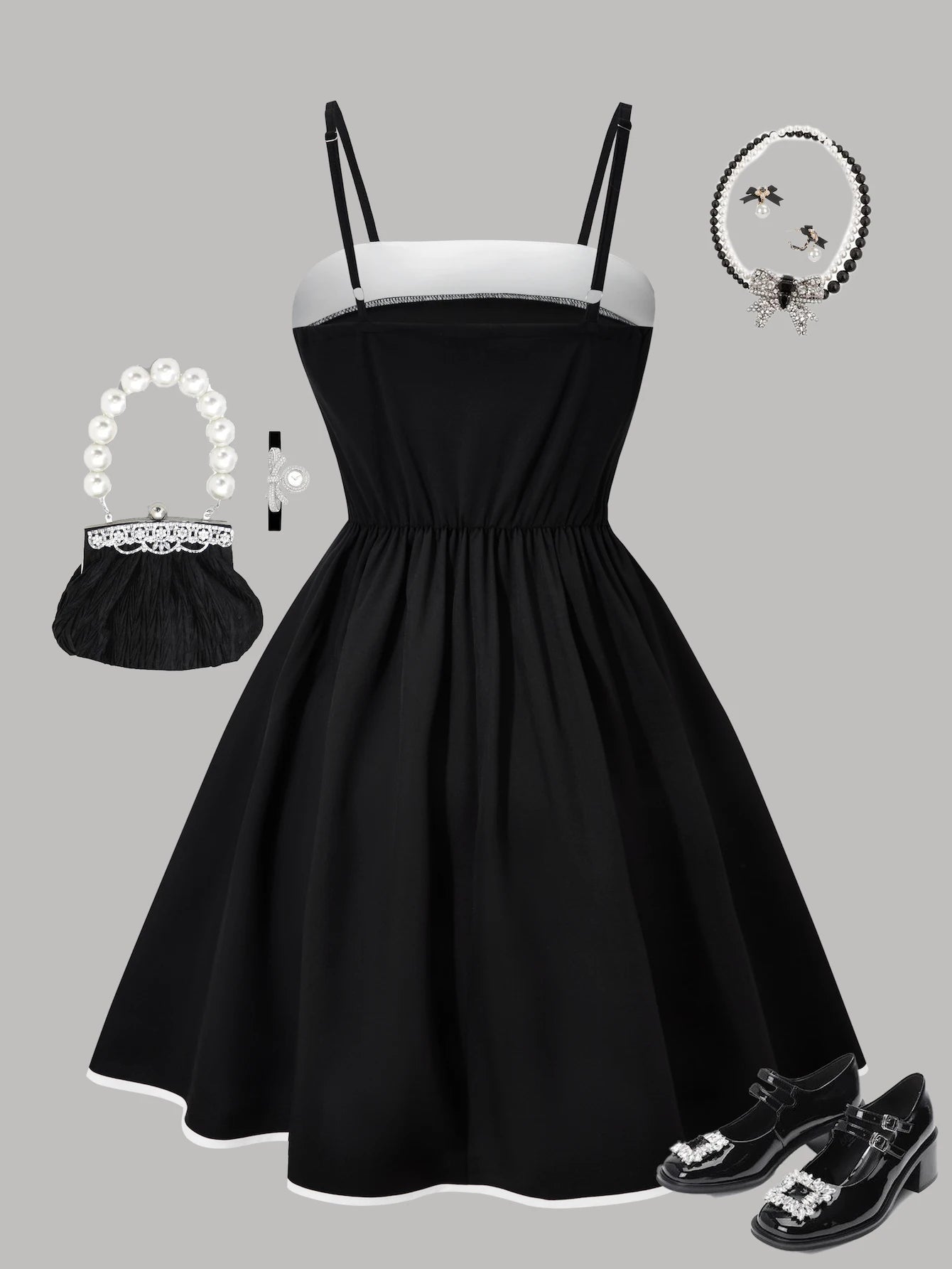 Girls' dress summer outfit; children's summer bow dress; girls' medium and large dress for parties, outdoors, travel