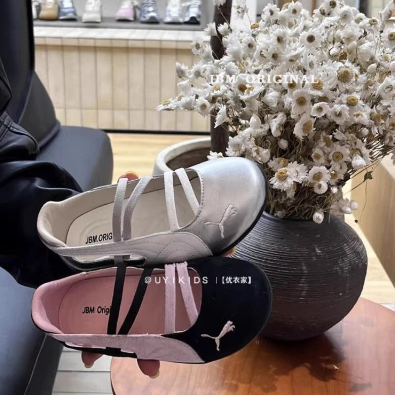 Girls Soft Bottom round Toe Princess Shoes Spring Autumn Seasonal Slip-On Baby Low Cut Single Shoes Comfortable Running Shoes