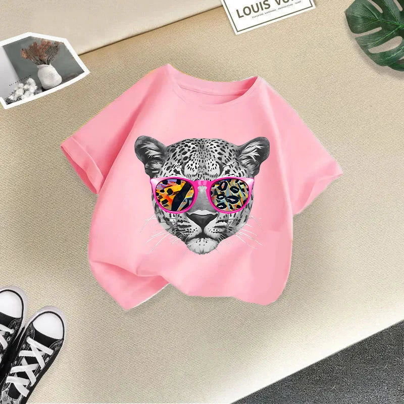 Summer's New Stylish and Fashionable Short-sleeved T-shirts for Boys and Girls, Round-neck Short-sleeved Children's Clothing