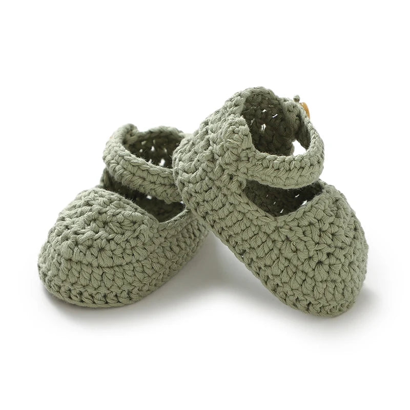 Newborn Baby Girl Shoes 0-1Y Fashion Pure Color Knit Infant Anti-Slip Soft Soled First Walkers Children Winter Walking Prewalker