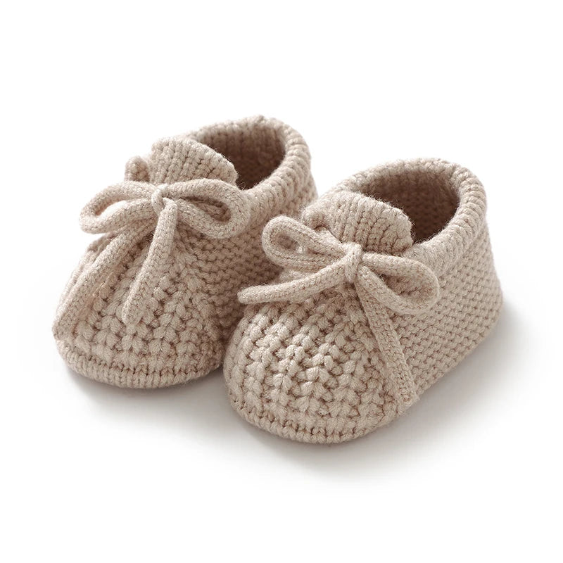 Baby Girls Shoes Hand Knitting Newborn Infant Boys Socks Booties 0-18m Soft Soled Anti-Slip Toddler Outdoor Indoor First Walkers
