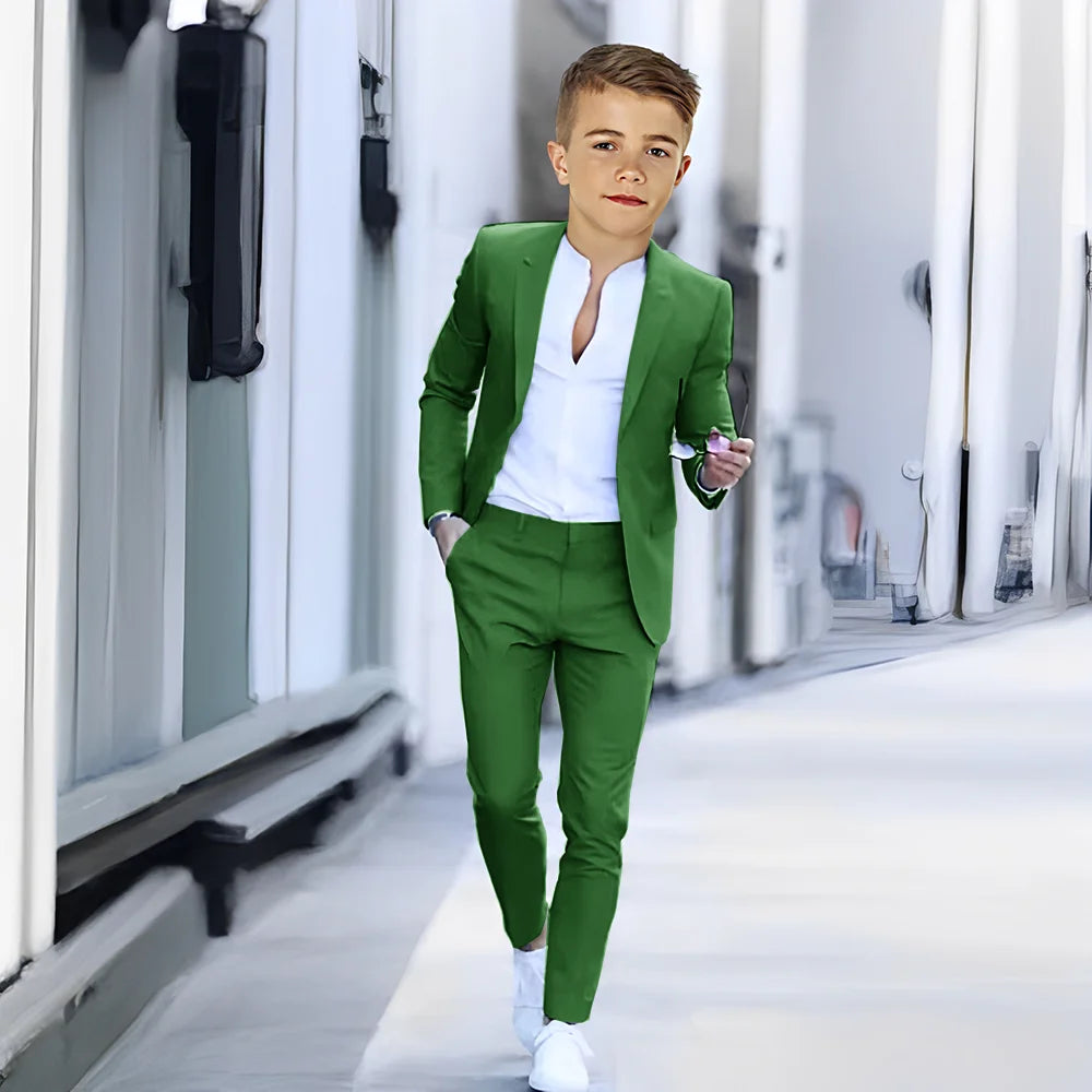 Khaki Suit for Boys Fashion Summer Jacket Pants 2-piece Set Custom Suit Wedding Boys Dress 2-16 Years Old Outfit