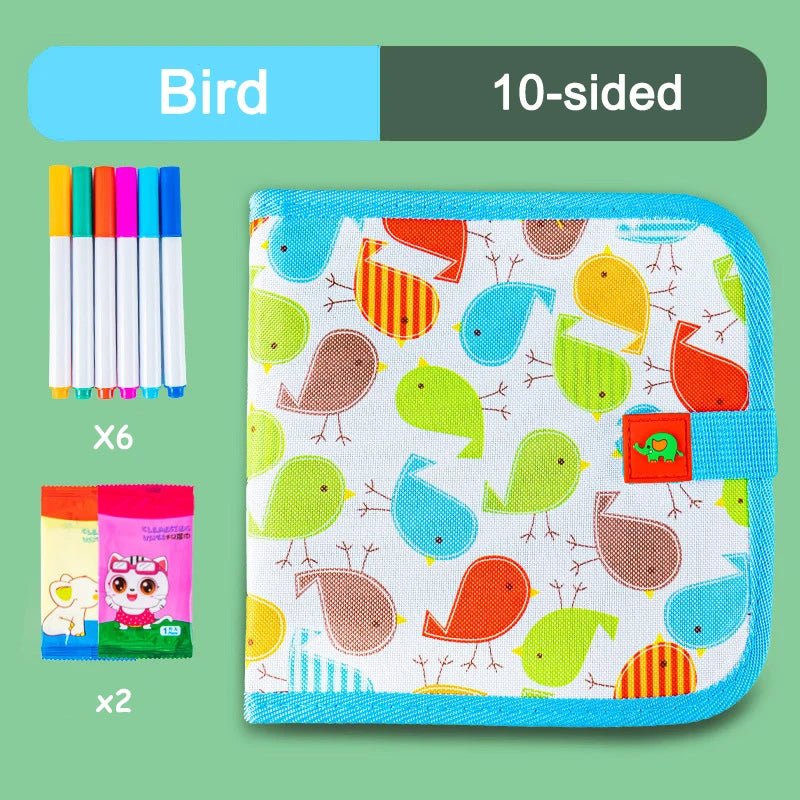 Toddlers Erasable Doodle Book Reusable Drawing Pads Coloring Doodle Book Watercolor Kids Montessori Educational Toy Gift