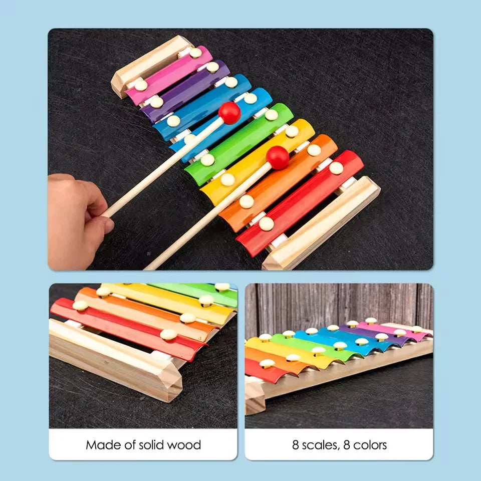 Funny Kids Montessori Wooden Toys Macaron Blocks Learning Toy Baby Music Rattles Graphic Colorful Wooden Blocks Educational Toys