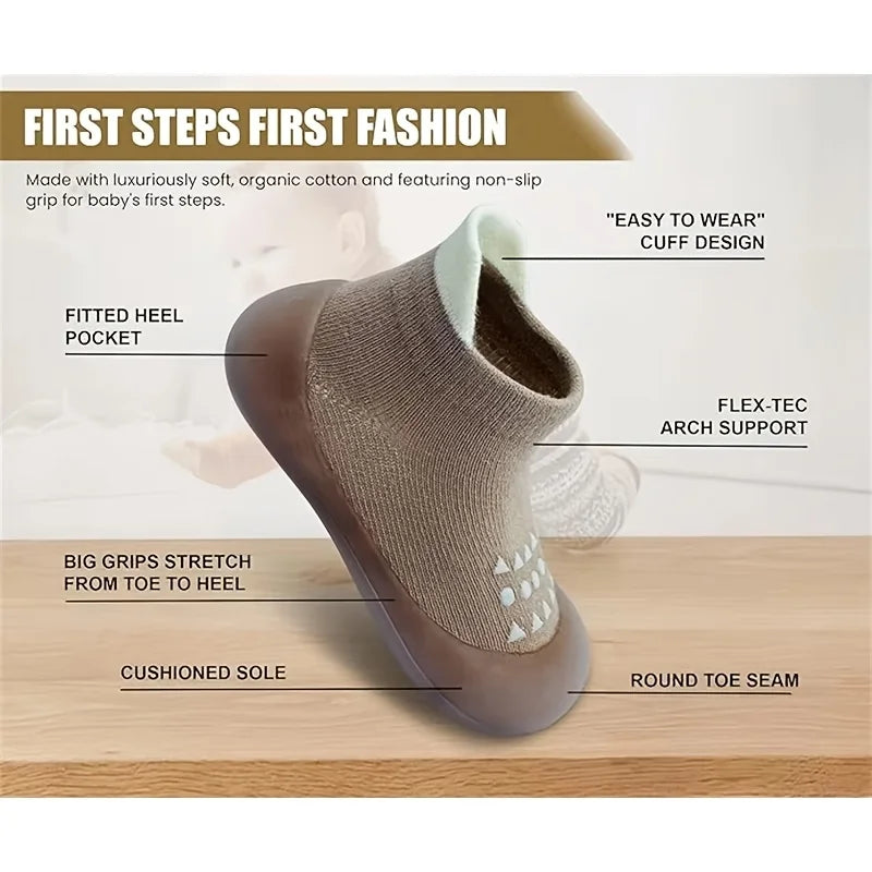 Baby Shoes Boys Girls First Walking Shoes Non Slip Soft Sole Child Floor Sneakers Toddler Infant Kids Rubber Sock Shoes