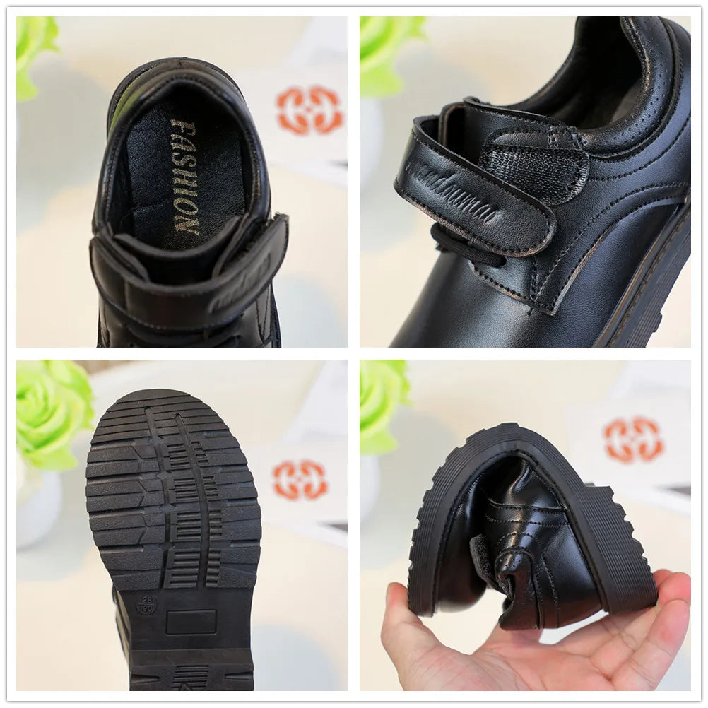 Boys Leather Party Shoes 2026 New Autumn Toddler School Uniform Shoes for Kids Soft Sole Chic Classic Wedding UK Casual Flats